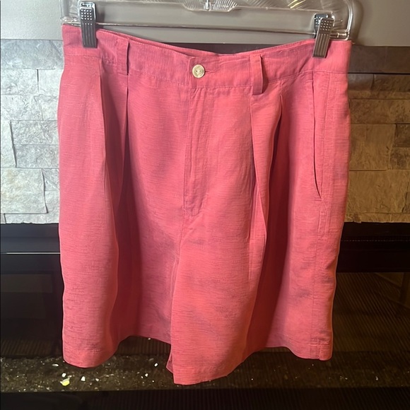 Tommy Bahama Coral Pink silk shorts size 8 - Picture 1 of 16
